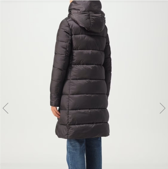 SAVE THE DUCK Dark Brawn Long Puffer Jacket, Size L - Picture 7 of 16